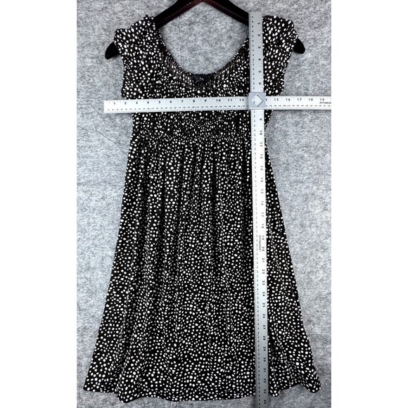 IZ Byer California Women Brown with White polka dots Dress Empire Waist Sz Small - Picture 2 of 5